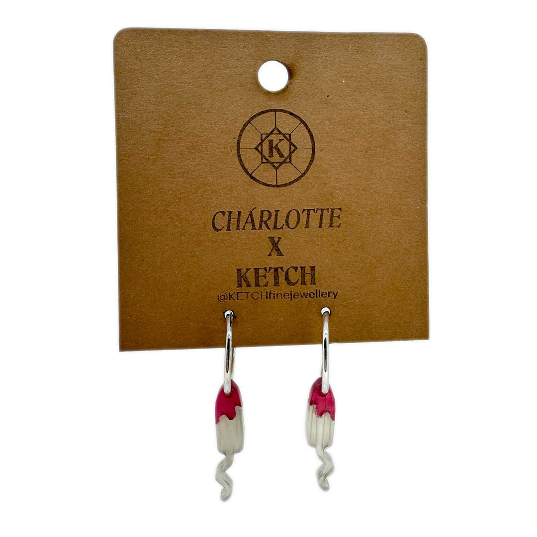 Bloody Hell Tampon Hoop Earrings – Sterling Silver & Acrylic - RK Jewellery Designs