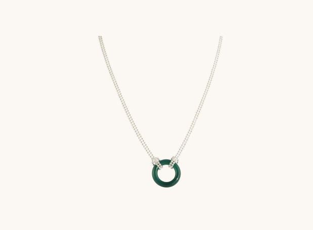 Eternal Nexus Green Agate double loop necklace. - RK Jewellery Designs 