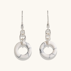 Eternal Nexus Howlite Silver Earrings - RK Jewellery Designs 