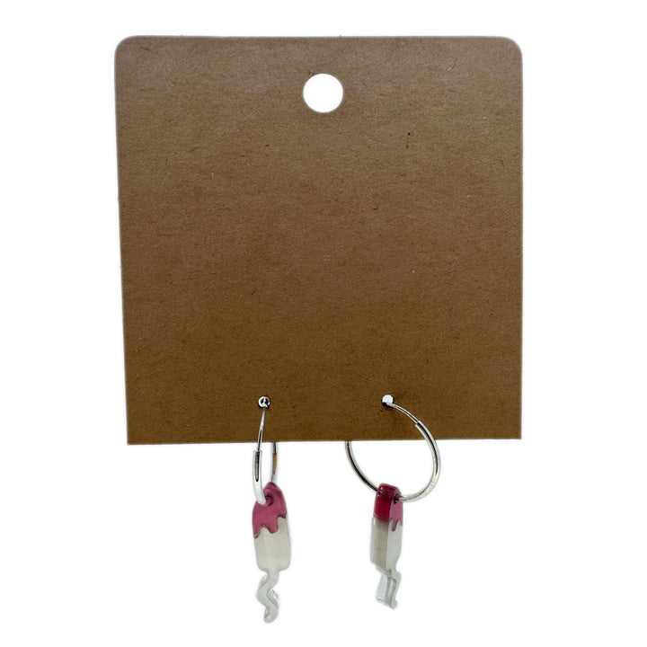 Bloody Hell Tampon Hoop Earrings – Sterling Silver & Acrylic - RK Jewellery Designs 
