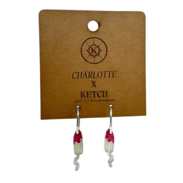 Bloody Hell Tampon Hoop Earrings – Sterling Silver & Acrylic - RK Jewellery Designs 