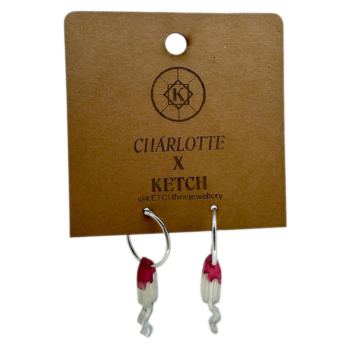 Bloody Hell Tampon Hoop Earrings – Sterling Silver & Acrylic - RK Jewellery Designs 