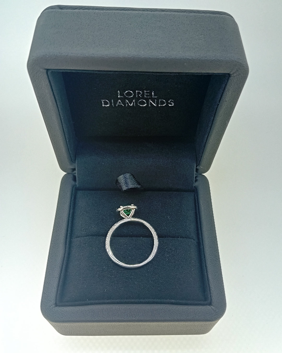 Never-Worn Platinum Zambian Emerald & Diamond Engagement Ring