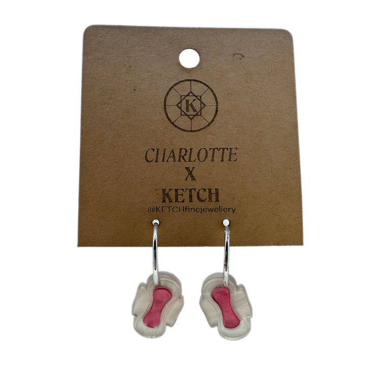 Sanitary Pad Hoop Earrings – Sterling Silver & Acrylic - RK Jewellery Designs 
