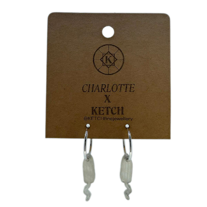 Tampon Hoop Earrings – Sterling Silver & Acrylic - RK Jewellery Designs 