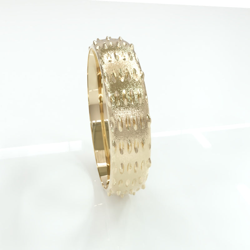 A celebration of eternal love, handmade 18ct/9ct gold luxury textured bobbled wedding bands - RK Jewellery Designs 