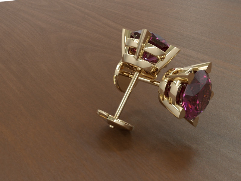 8mm Amethyst 18ct/9ct gold star stud earrings - RK Jewellery Designs 